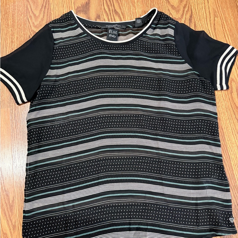 Scotch & Soda Black and White Patterned Top